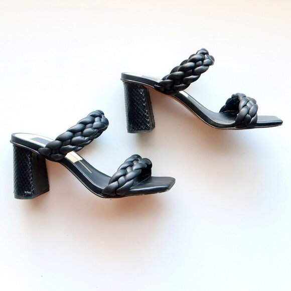 Dolce Vita Paily Heels Stella Black Block Heel Square Toe Mule Sandals Size 7 - Picture 12 of 16